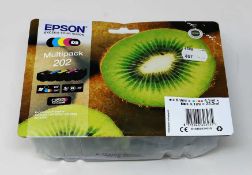 An as new multipack of Epson 202 Original Ink Cartridges C13T02E74010 including Black, Magenta