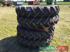 Pair Continental 11.2R42 and Pair Alliance 11.2R42 wheels and tyres