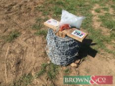 1No roll of barbed wire (new) (No VAT)