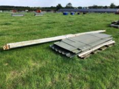 Quantity tin sheeting and metal posts