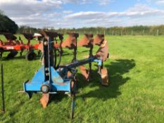 Lemken 4f reversible plough. Serial No: 118691. NB missing mouldboard