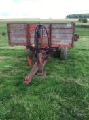 Tye trailers twin axle flat bed trailer with wooden floor (needs repair)
