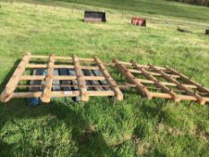 Harrow with wooden frame