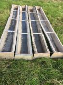 4 galvanised sheep troughs