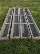 4 galvanised sheep troughs