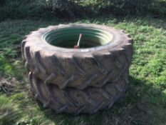 Pair of dual wheels 16.9R38 on Goodyear tyres. NO VAT.