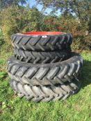 Set of 11.2R36 & 14.9R46 Rowcrop wheels to suit Fendt 716 or Massey Ferguson F6700/7700DVT