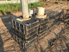 Poultry crates and equipment.