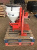 Stocks AG pro65 mark 5 slug pellet broadcaster, on 3 point linkage, electric control. c/w control bo