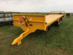 2014 Easterby ET14 twin axle bale trailer with air and hydraulic brakes, LED lighting kit, locker bo