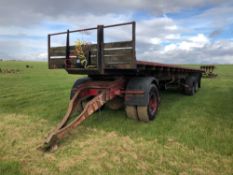 Flat bed trailer 30ft twin axle with plywood floor and dolly
