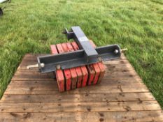 Homemade front weight block with 8 wafer weights