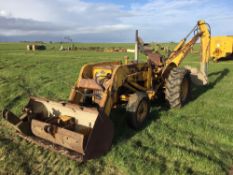 1966 Massey Ferguson 203B 2WD diesel industrial tractor with front loader and rear back actor on 7.5