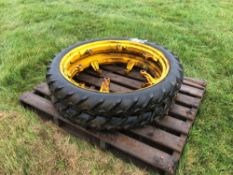 Pair 6.00-36 row crop wheels and tyres no centres