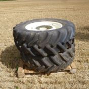 2 x Goodyear spare tyres and wheels - 440/65R28