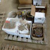 Pallet of nuts, bolts, nails,