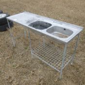Galvanised double sink