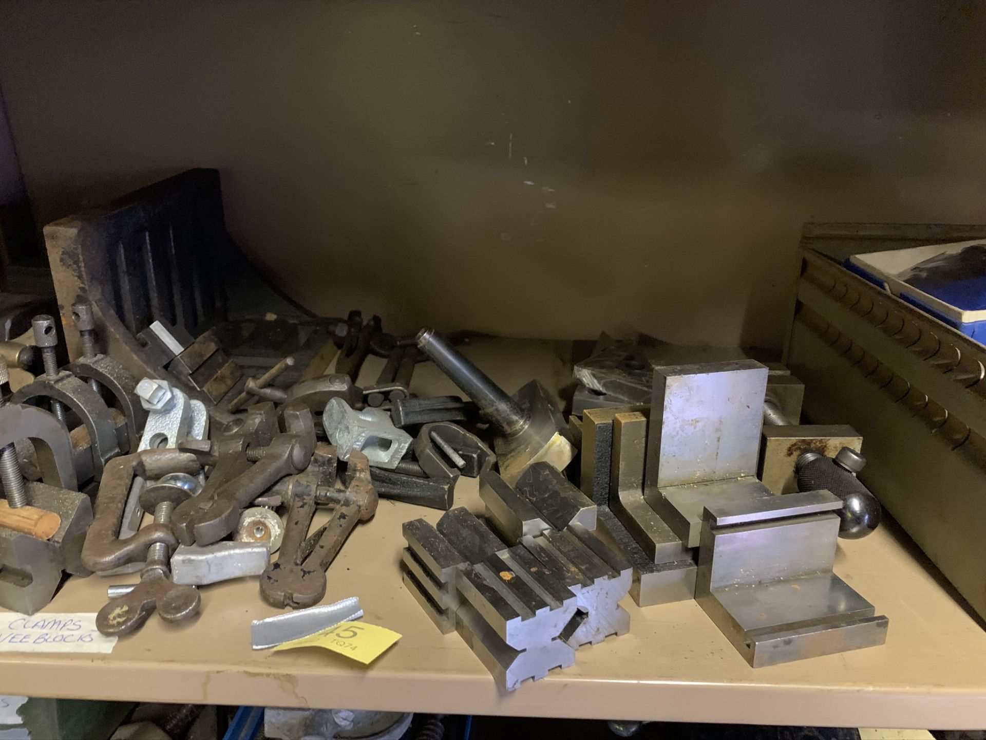 Quantity of Angle plates, clamps and Vee Blocks and box of misc drill bits etc. - Image 2 of 3