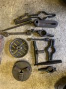Box of milling tools - machine spanners, chuck etc. Stored near Gorleston, Norfolk.