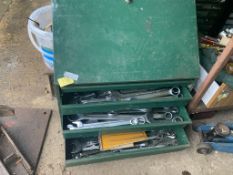 Box of spanners -mixed imperial and metric. Stored near Gorleston, Norfolk. No VAT on this item.