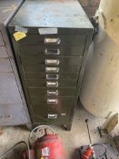 9 drawer metal cabinet. Stored near Gorleston, Norfolk. No VAT on this item.