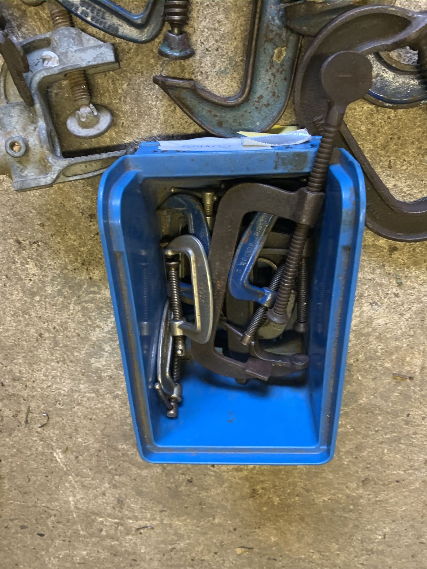 Quantity of clamps, G clamps various sizes. Stored near Gorleston, Norfolk. No VAT on this item. - Image 2 of 3