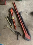 Ridge Tool Co. Quantity Chain wrenches. Stored near Gorleston, Norfolk. No VAT on this item.