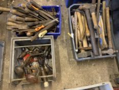 3 boxes of files, hand powered drills and hammers. Stored near Gorleston, Norfolk.