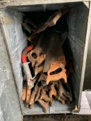 Quantity of wooden handled saws. Stored near Gorleston, Norfolk. No VAT on this item.