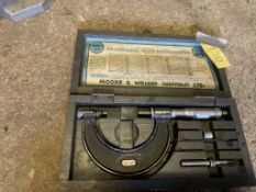 Moore and Wright Adjustable micrometer. Stored near Gorleston, Norfolk. No VAT on this item.