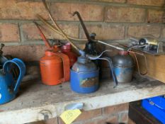 Qty Medium oil cans. Stored near Gorleston, Norfolk. No VAT on this lot.