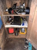 Box of mix lathe tools, calipers and measuring tools. Stored near Gorleston, Norfolk.