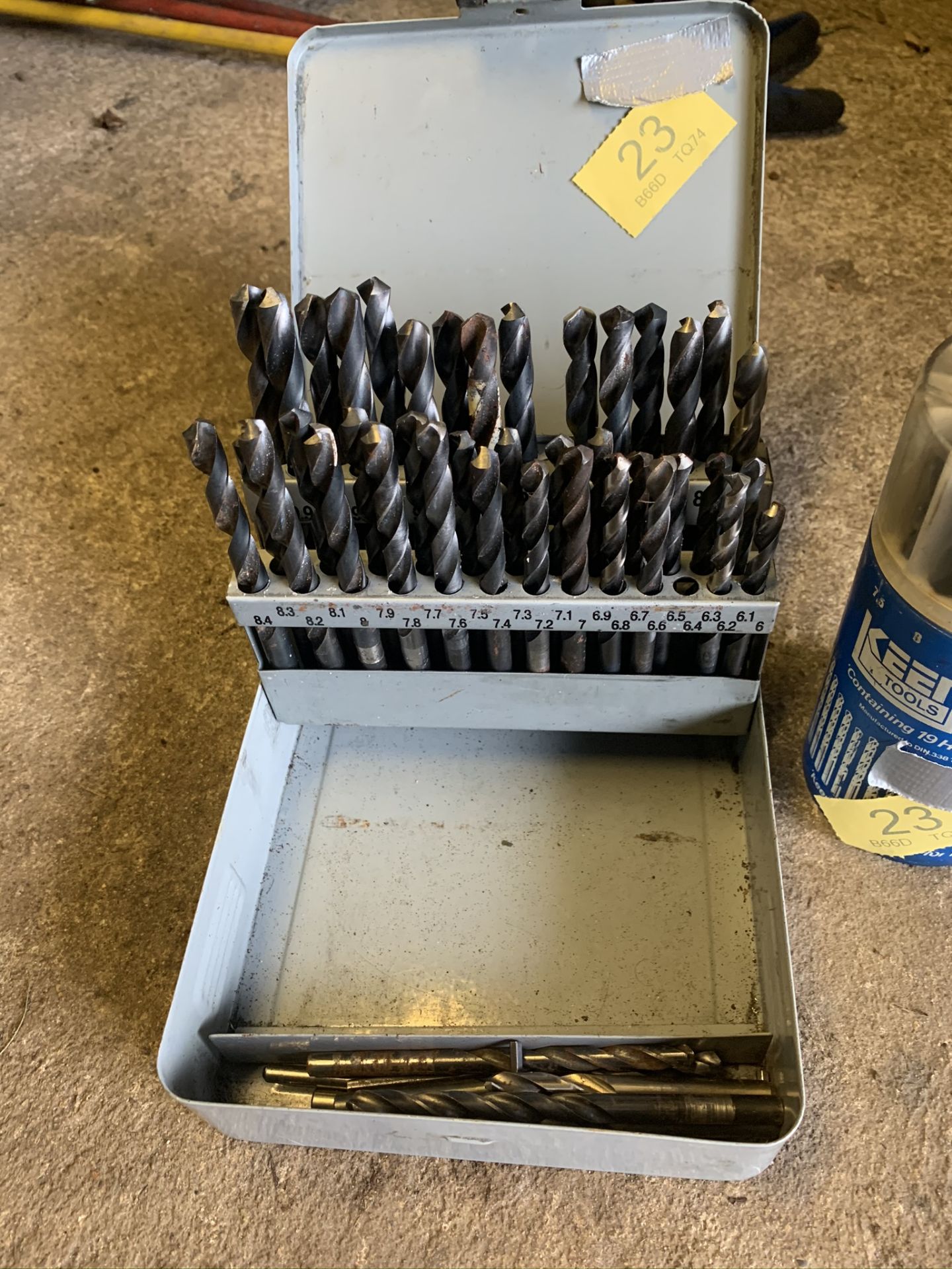 1 box of drill bits and a tube of drill bits. Stored near Gorleston, Norfolk. - Image 2 of 3