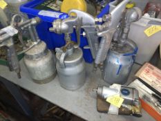 4 x spray guns and accessories. Stored near Gorleston, Norfolk. No VAT on this item.