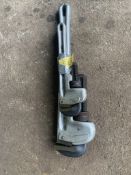 Pair of aluminium ridged pipe wrench. Stored near Gorleston, Norfolk. No VAT on this item.