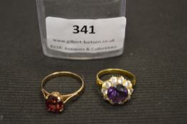 Two Gold Ring (One Stamped 22c, One Unmarked)