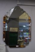 Deco Style Bevelled Edge Two Tone Wall Mirror