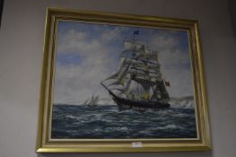 Oil on Canvas by John Trickett - Sailing Ships at