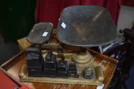 Cast Iron Shop Scales with Weights