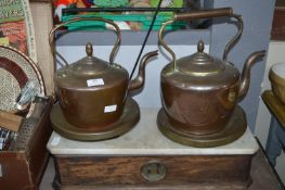 Marble Topped Shop Scales and Two Victorian Copper