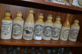 Eight Hull Stoneware Ginger Beer Bottles