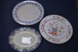 Three Victorian Meat Plates