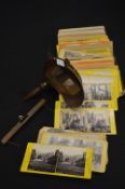 Victorian Stereoscopic Viewer with Collection of S