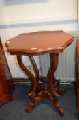 Oriental Style Mahogany Side Table on Ornamental B
