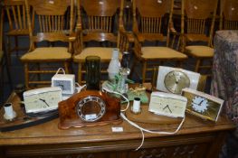 Four Vintage Metamec Clocks and a Mantel Clock