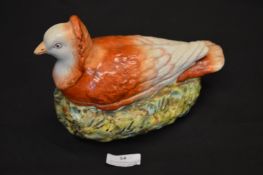 Covered Dish with Hen on a Nest