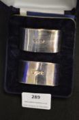Pair of Boxed Napkin Rings by Carrs - Sheffield 19