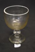Georgian Hand Blown Glass Drinking Vessel with Whi