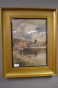 Gilt Framed Period Continental Watercolour signed