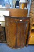 Georgian Mahogany Curved Front Corner Cupboard